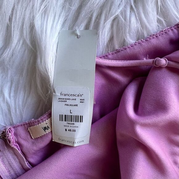 New Francesca’s Mi Ami Lavender Dress Size Large - Picture 6 of 8